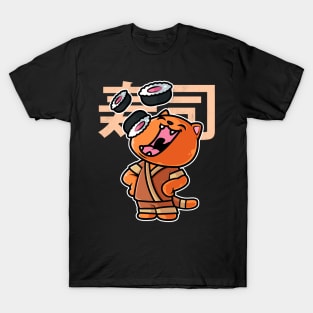 Cat Sushi Nigiri Kawaii Neko Anime Japanese graphic T-Shirt